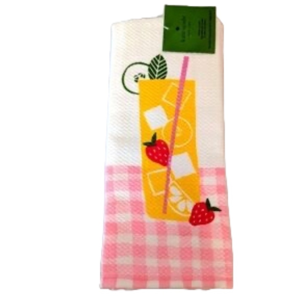 KATE SPADE NWT 2pc gingham lemonade kitchen towel set